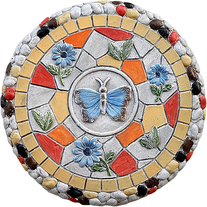 Stepping Garden Stone 1/3 / 6 Pack Step Stone for Yard Pool, Outside Garden Stepping Stone for Yard, Butterfly Dragonfly Gardening Gifts Stairs for Mothers Day (Color : Butterfly)