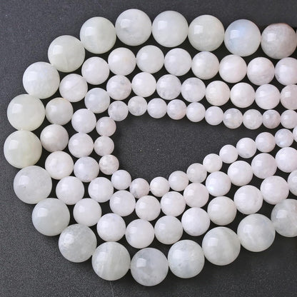 10mm 36pcs Natural Moonstone Stone Beads for Jewelry Making Energy Healing Power Stone Beads DIY Bracelet Necklace Accessories 15"