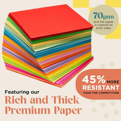 HPST Origami Paper - 1100 Sheets - Double Sided 6x6 inches Origami Squares for kids - 15 Vibrant Colors - Easy Fold Papers for Arts & Crafts - Crafty Corner