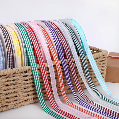 Classic Gingham Checkered Ribbon, Assorted Colors Premium Polyster Plaid Checkered Craft Ribbon for Gift Wrapping, DIY Projects, Hair Bows,Scrapbooking & Party Decor (Light Pink, 3/8x50Yd) - Crafty Corner