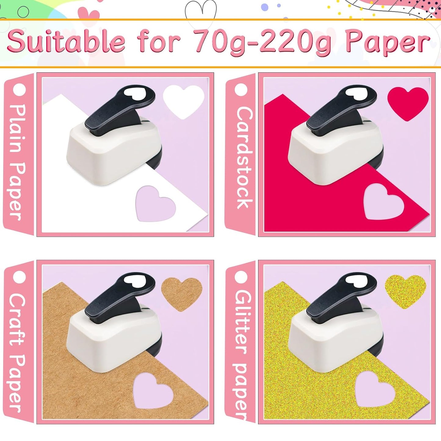 Heart Hole Punch 1 inch Heart Punch for Crafts Hearts Shaped Hole Puncher for Crafts Hearts Shape Paper Punch Craft Punches for Scrapbooking, Card Making - Crafty Corner