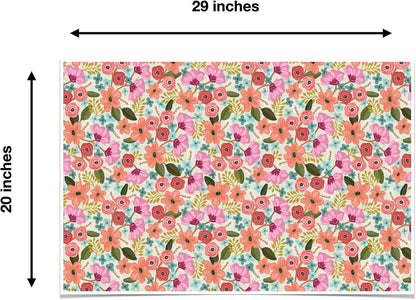 Colors of Rainbow - Gypsy Floral - 12 Sheets, 20 inch X 29 inch - Italian Print Tissue Paper for Decoupage Gift Basket Gift Bag Party Crafts (Gypsy Floral)