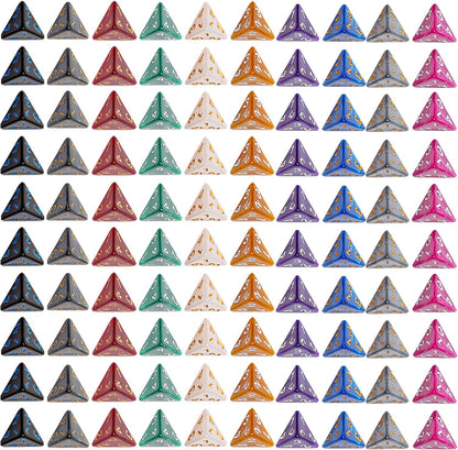 CiaraQ DND Polyhedral Dice (100pcs) with A Dice Bag Compatible with Dungeons and Dragons DND RPG MTG Role Playing Table Games (D4 dice, 10 colors-100 pcs)