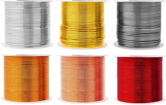 Mandala Crafts 18 Gauge Anodized Aluminum Craft Wire for Jewelry Making - 450 FT Colored Flexible Silver Copper Light Gold Gray Gold Red Wire - Bendable for Bonsai Armature Crafting Sculpting - Crafty Corner