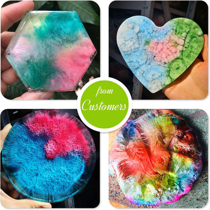 Alcohol Ink Set - 24 x 0.35oz Alcohol Based Ink for Epoxy Resin Painting, Resin Petri Dish Making - Concentrated Alcohol Paint Color Dye with 6 White Color Inks for Resin Art, Coaster, Yupo, Tumbler
