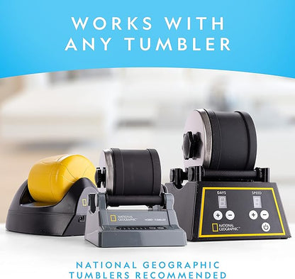 National Geographic Rock Tumbler Refill Kit 3 lbs. of Rough Gemstones and Rocks for Tumbling Including Amethyst and Quartz Supplies Include Tumbler Grit and Jewelry Accessories