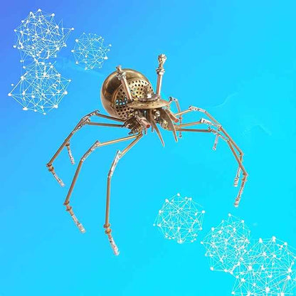 Steampunk Golden Spider Metal Model Kit for Adults – DIY 3D Mechanical Brass Insect Puzzle, Retro Industrial Art Sculpture Craft for Home Office Decoration & Collectors Gift (Golden Spiders)