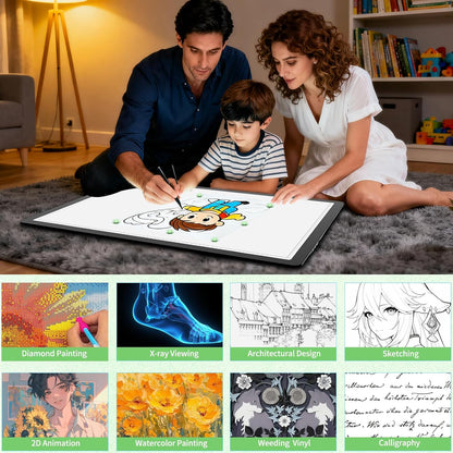 Phylosal Rechargeable A2 Light Pad for Diamond Painting 25.2''x18.4'', Magnetic Tracing Light Box for Drawing, Diamond Art Light Board with Side Button, Wireless LED Light Table for Sketching, Design