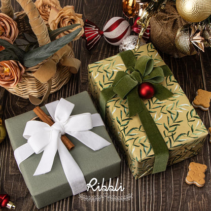 Ribbli Polyester White Velvet Ribbon,1 Inches Continuous10-Yard Spool,Christmas Ribbon for Gift Wrapping,Floral Bouquets, Home Decor - Crafty Corner
