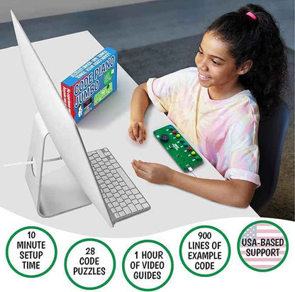 Code Piano Jumbo STEM Coding Toy for Kids 8-12+ and Teens. Learn Real C++ Coding Skills. Includes 20+ Online Projects in Typed Programming. Boys & Girls Create Songs & Sound Effects.