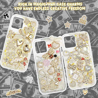 EIiovcnya 2380 Pcs Junk Case Charms Kit - DIY Phone Charms & Nail Art Accessories Includes 3D Flatback Big Decorations, Cute Bows & Letter Beads for Customizing Cases, Crafts, Valentine's Day Gifts