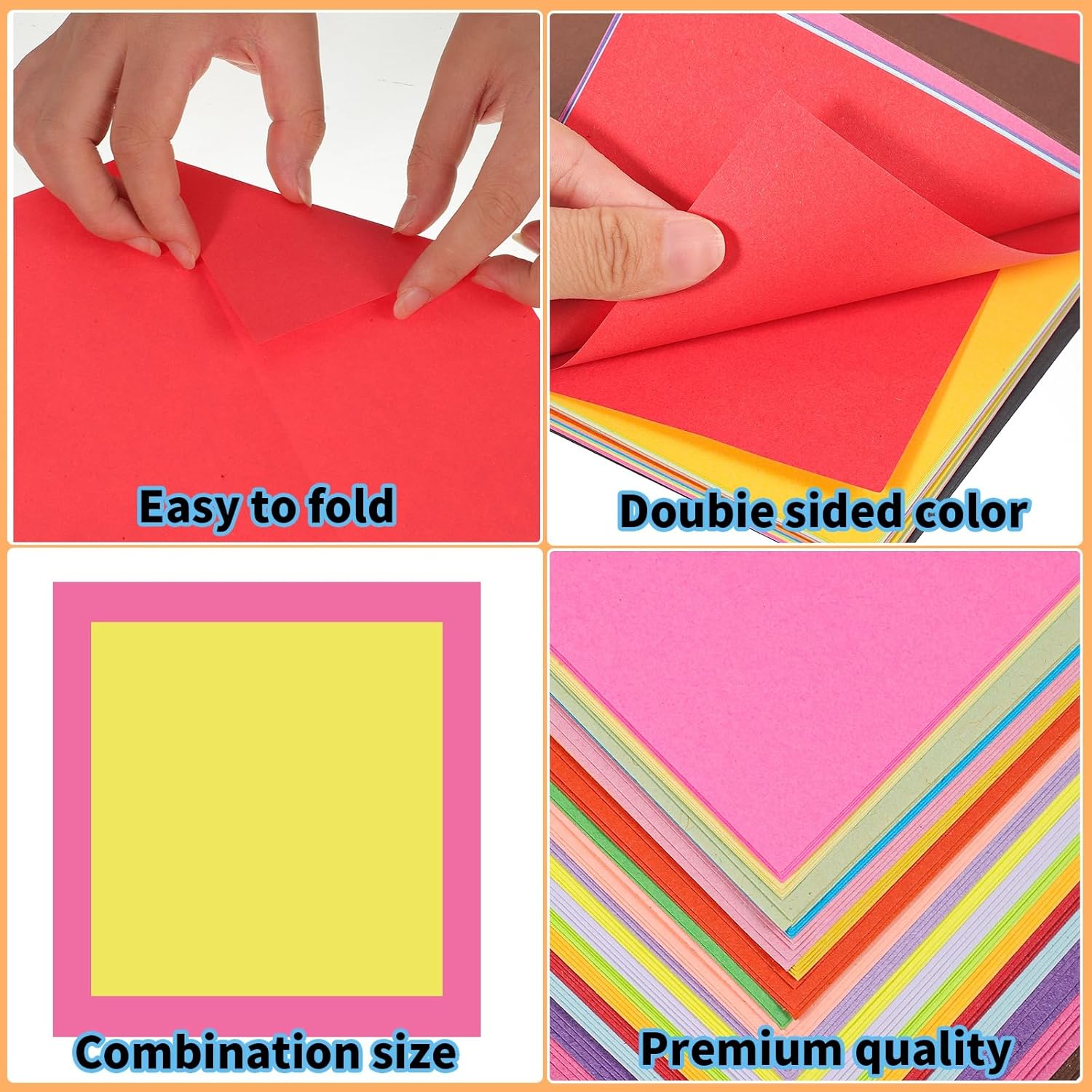 Square Origami Paper, 200 Sheets, 20 Colors Origami Kit for Kids Ages 8-12, Double Sided Colored Paper Folding Paper Origami Paper for Crafts(100 pcs of 6×6in & 100pcs of 8×8in) - Crafty Corner