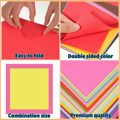 Square Origami Paper, 200 Sheets, 20 Colors Origami Kit for Kids Ages 8-12, Double Sided Colored Paper Folding Paper Origami Paper for Crafts(100 pcs of 6×6in & 100pcs of 8×8in) - Crafty Corner