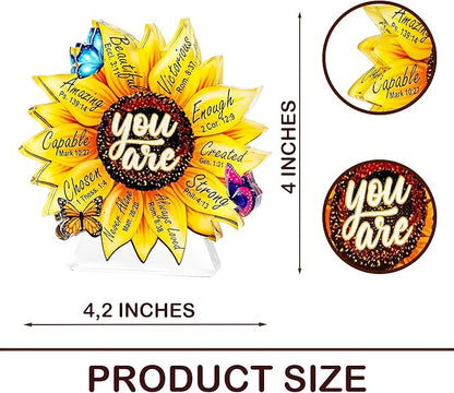 Mothers day Mom Gifts - Christian gifts for women Mothers Day Sunflower Decor with Bible Verses Gift for Women, Faith-Based Inspirational Gift for Friends, Mom, Sister, Girl, Coworker, Christian
