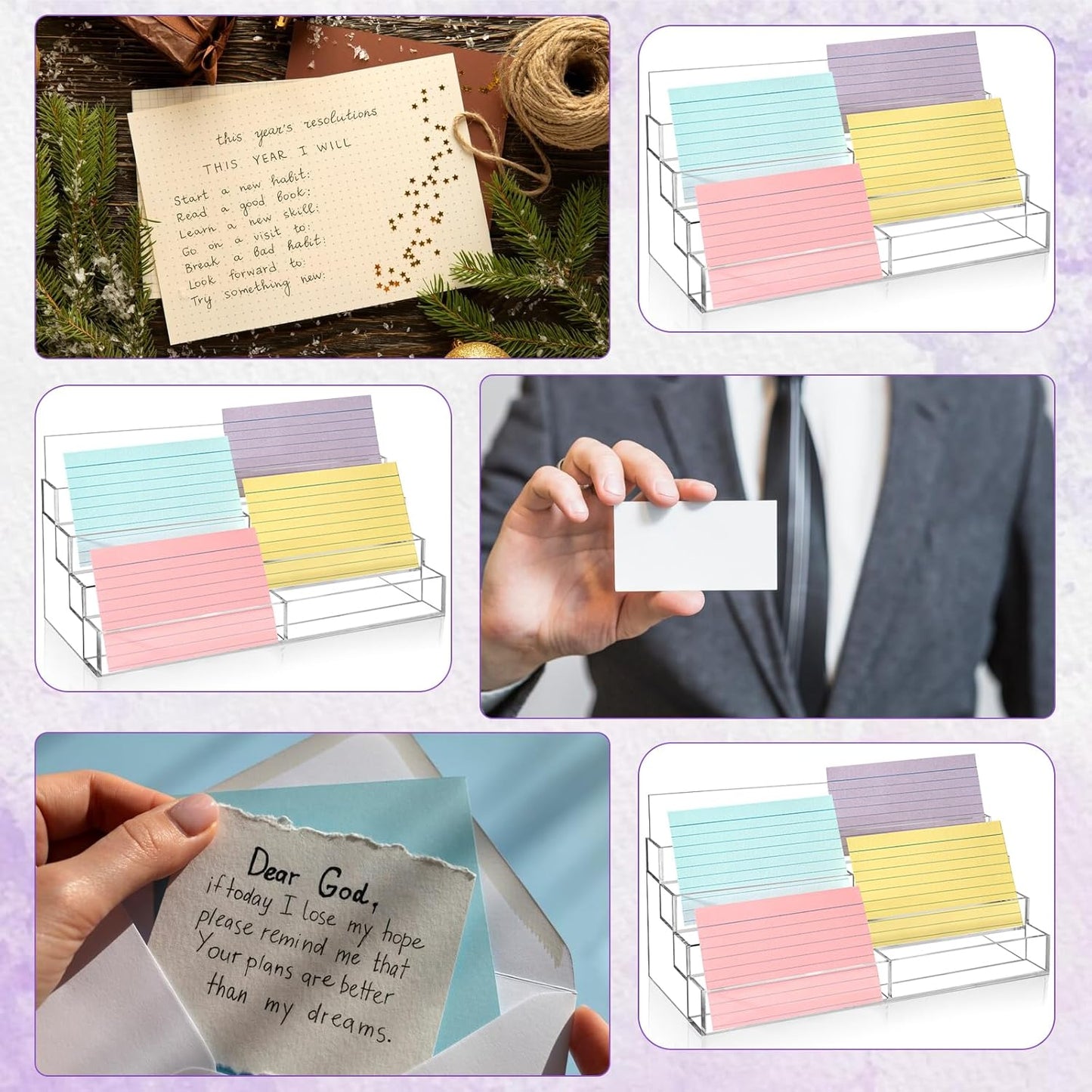 4 Tier Index Card Display Stand 3x5 Acrylic Card Holder for Desk File Note 8 Pockets Clear Postcard Stand Index Card Rack Acrylic Business Card Stand for Office Classroom 10.8 X 4 X 5.1 No Index Card