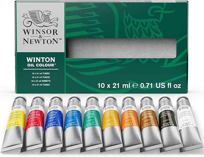 Winsor & Newton Winton Oil Color Paint, Basic Set, 10 x 21ml Tubes