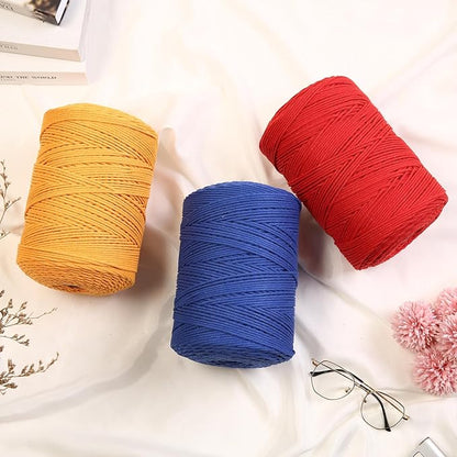 GOHOHOF Macrame Cord 3mm x 546yards Natural Cotton Cord for Macrame Crafts - Soft, Colored Rope for Plant Hangers, Wall Hangings & Dreamcatchers (Latte)