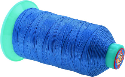Mandala Crafts Bonded Nylon Thread Sky Blue Heavy Duty Sewing Threads - 800 YDs Size 277 840D T270 Tex 270 Thread for Leather Jeans Weaving Outdoor Marine Upholstery Threads