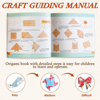 Pigipigi Kids Craft Origami Paper Kit for Kids Ages 5-8 8-12, with Guiding Book, 360 Sheets DIY Art and Crafts Supplies,Colorful Folding Papers Set Projects Gifts Activity for Boy Girl Toys(Japanese) - Crafty Corner