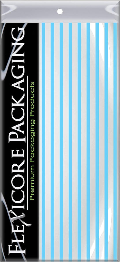 Flexicore Packaging Light Blue Pin Stripe Print Gift Wrap Tissue Paper Size: 15 Inch X 20 Inch | Count: 10 Sheets | Color: Light Blue Pin Stripe