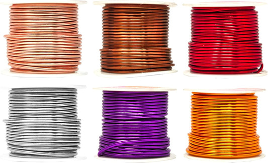Mandala Crafts 12 Gauge Anodized Aluminum Craft Wire for Jewelry Making - 276 FT Colored Flexible Silver Copper Purple Gold Brown Red Wire - Bendable for Bonsai Armature Crafting Sculpting - Crafty Corner