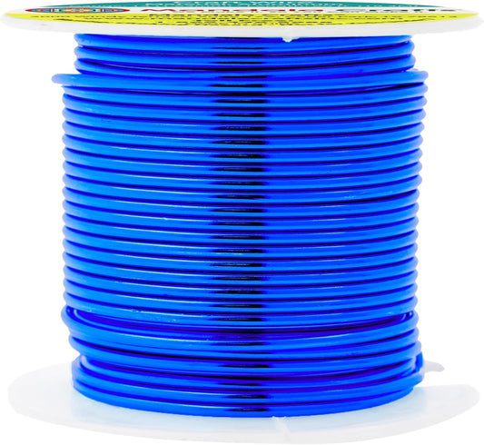 Mandala Crafts 14 Gauge Anodized Aluminum Craft Wire for Jewelry Making - 60 FT Colored Flexible True Blue Wire - Bendable for Bonsai Armature Crafting Sculpting - Crafty Corner