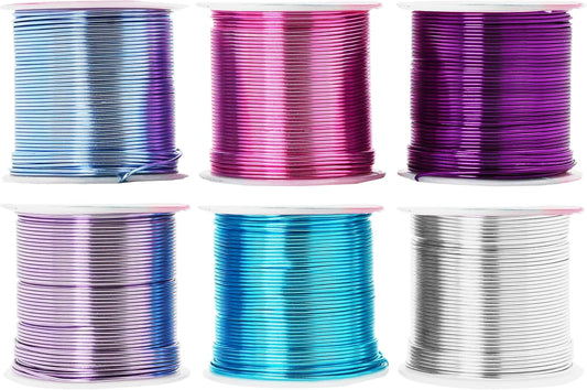 Mandala Crafts 18 Gauge Anodized Aluminum Craft Wire for Jewelry Making - 450 FT Colored Flexible Silver Lavender Purple Pink Ice Blue Turquoise Wire - Bendable for Bonsai Armature Crafting Sculpting - Crafty Corner