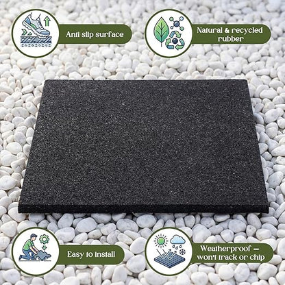 Nuanchu 8 Pcs 12 x 12 Inch Rubber Stepping Stones Outdoor Garden Walkway Non-Slip Durable Rubber Pavers for Patio, Pathway, and Landscaping, Weatherproof Stepping Stones for Easy Installation(Square)