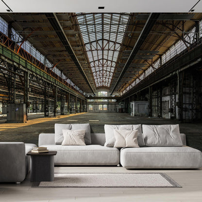 wall26 Industrial Interior of an Old Factory Building Removable Wall Mural | Self-Adhesive Large Wallpaper - 120x192 inches