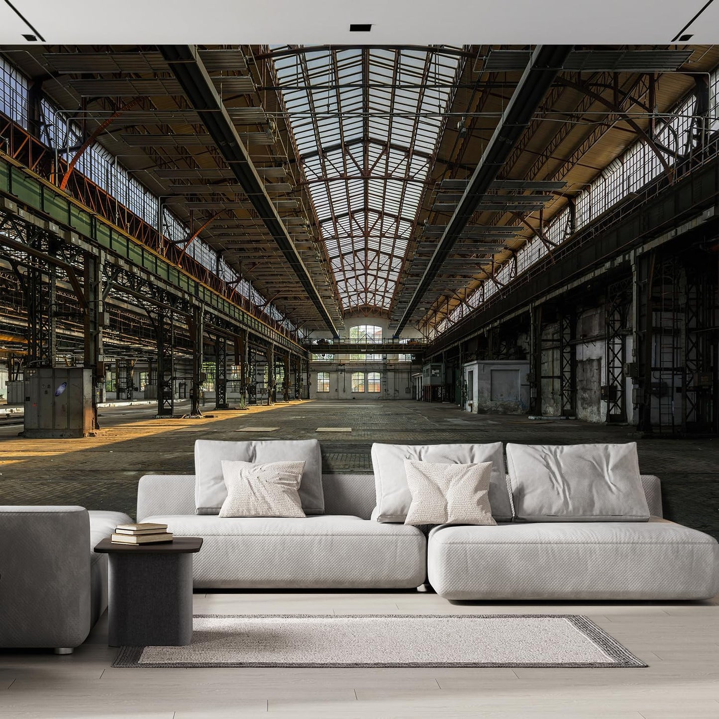 wall26 Industrial Interior of an Old Factory Building Removable Wall Mural | Self-Adhesive Large Wallpaper - 132x120 inches
