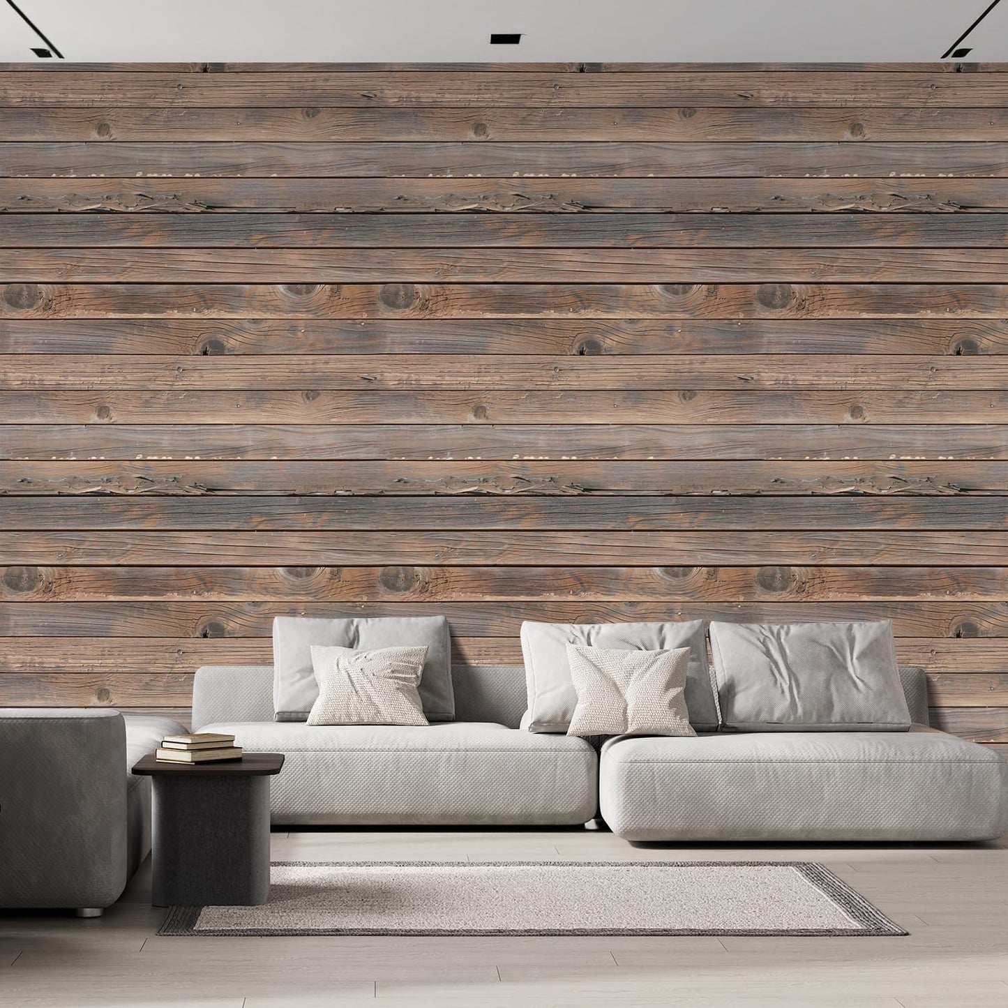 wall26 Wall Sticker/Wall Mural Horizontal Brown Vintage and Retro Wood Textured, Not Peel and Stick, Non-Woven Wallpaper Decorative for Bedroom, Living Room, Office - 132x168 inches