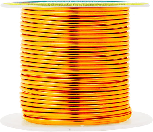 Mandala Crafts 14 Gauge Anodized Aluminum Craft Wire for Jewelry Making - 60 FT Colored Flexible Gold Tone Wire - Bendable for Bonsai Armature Crafting Sculpting - Crafty Corner