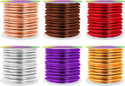Mandala Crafts 8 Gauge Anodized Aluminum Craft Wire for Jewelry Making - 120 FT Colored Flexible Silver Copper Purple Gold Brown Red Wire - Bendable for Bonsai Armature Crafting Sculpting - Crafty Corner