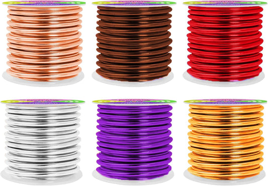 Mandala Crafts 8 Gauge Anodized Aluminum Craft Wire for Jewelry Making - 120 FT Colored Flexible Silver Copper Purple Gold Brown Red Wire - Bendable for Bonsai Armature Crafting Sculpting - Crafty Corner
