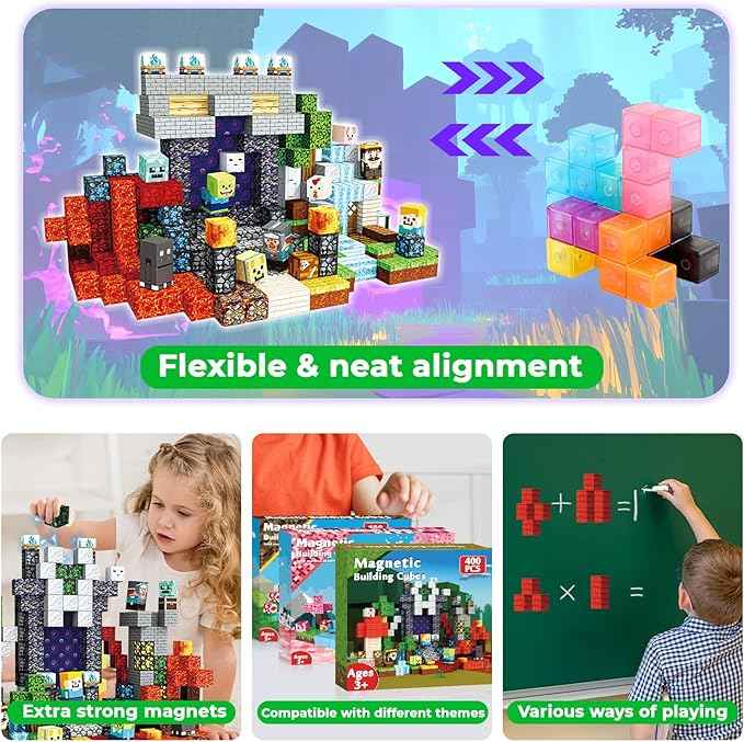 Magnetic Blocks - 400PCS Magnetic Building Blocks Toys Forest Portal, Magnetic Tiles Kids Build Cubes 2026 Upgraded STEM Game Toys, Christmas Birthday Gifts for Boys & Girls Ages 3+
