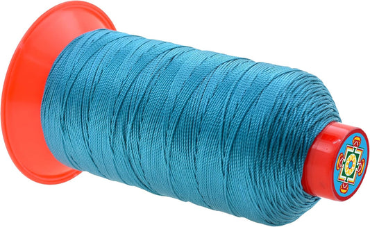 Mandala Crafts Tex 350 Bonded Nylon Thread for Sewing - 415 YDs T350 Heavy Duty Teal Nylon Thread Upholstery Thread for Leather Jeans Weaving, T350 #346 210D/15