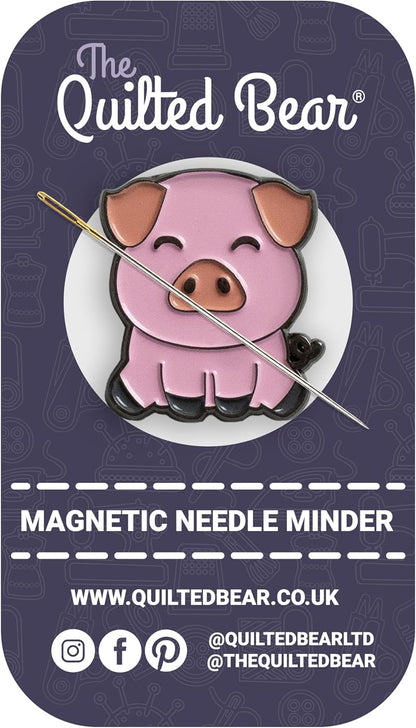 The Quilted Bear Needle Minder - Needle Minder Magnet for Keeping Sewing & Embroidery Needles, Cross Stitch Needles Safe - Stress Free Stitching Cross Stitch Supplies & Embroidery Supplies (Pig)