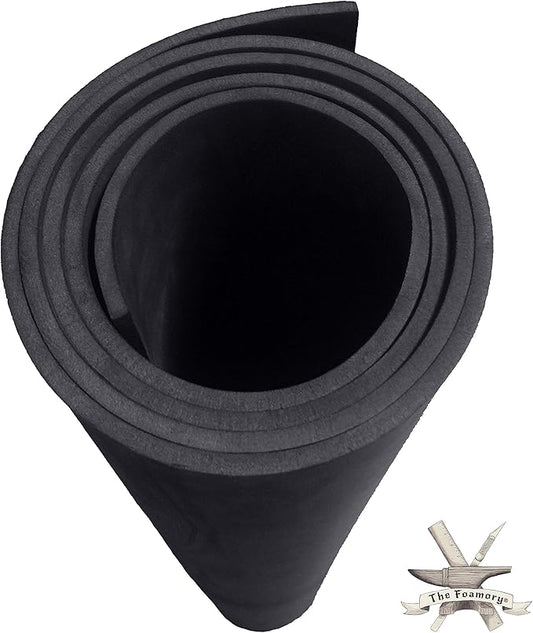 Shape Retention EVA Cosplay Foam - 6mm Thick (Black) X-Large 35”x59” High Density EVA Craft Foam Sheets - Premium 85 kg/m3 Heat Shape Material for DIY, Comic, Con or Halloween Costumes - The Foamory