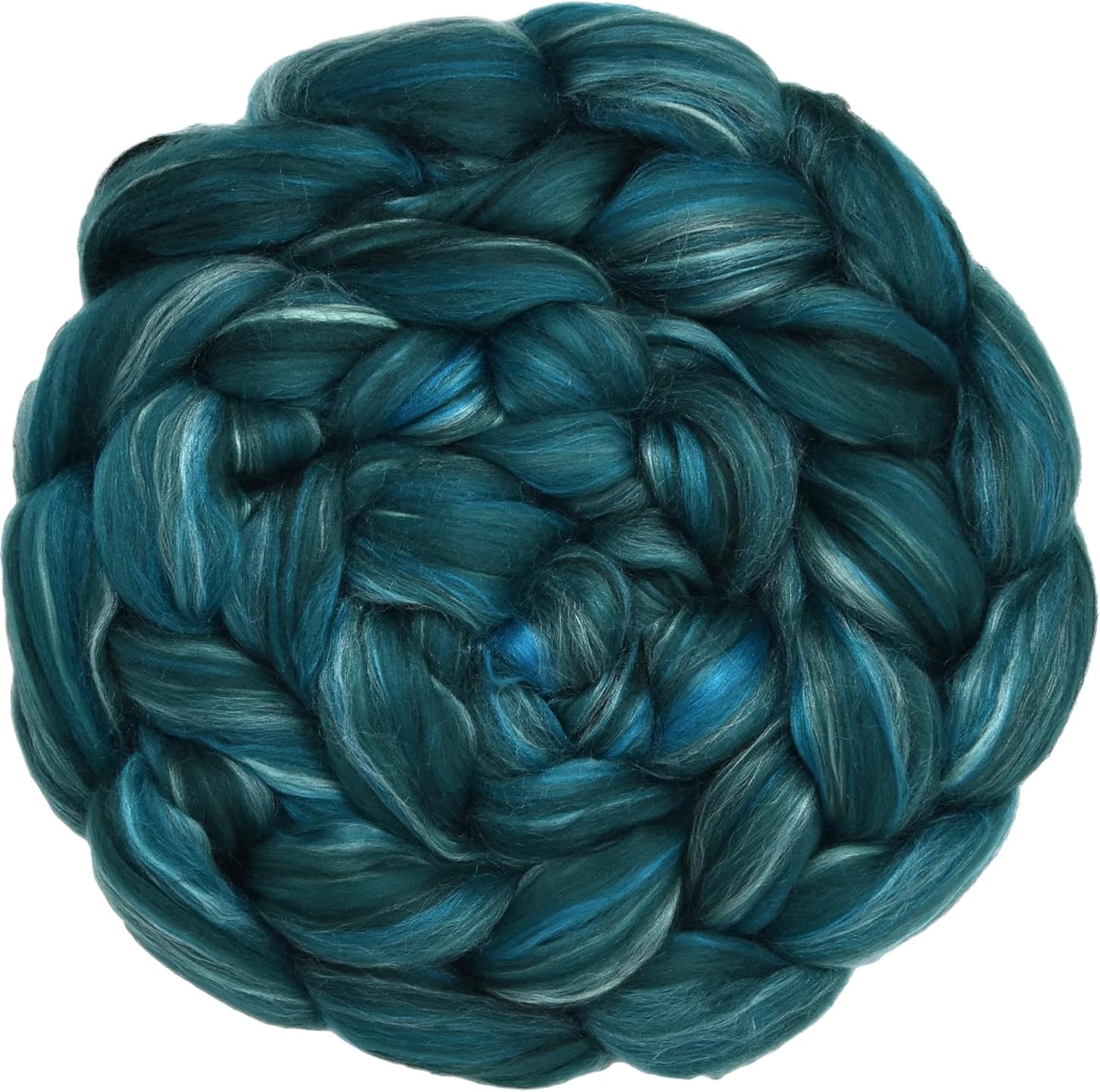 Merino Silk Luxe Tonal Designer Blend. Superfine Merino, Mulberry Silk, Tussah Silk. Top Roving for Spinning or Felting. Meadow Mist 4oz