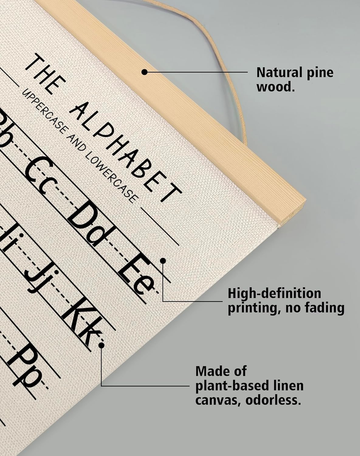 Alphabet and Numbers Wall Chart Set of 2 ,Kids Educational Posters,ABC and 1-20 Number Learning Banners for Toddlers, Preschool Classroom, Homeschool, Nursery, Playroom Decor 14 x 18.5 Inch (Black)