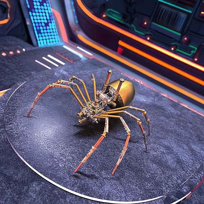 3D Puzzle Metal Model Kits Spider DIY Projects Hobby Kit,Arts & Crafts Making Metal Building Christmas Birthday Gifts (Mechanical Spider E)