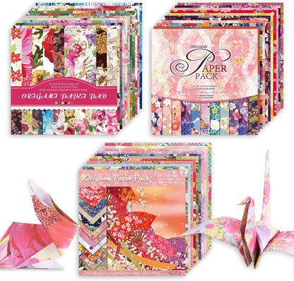 Origami 6x6 Paper Kit 150 Sheets 150 Vivid Colors Double Sided Same Printed Traditional Patterns Square for Arts Crafts Projects Japan Traditional Chiyo.Ethnic Flowers - Crafty Corner