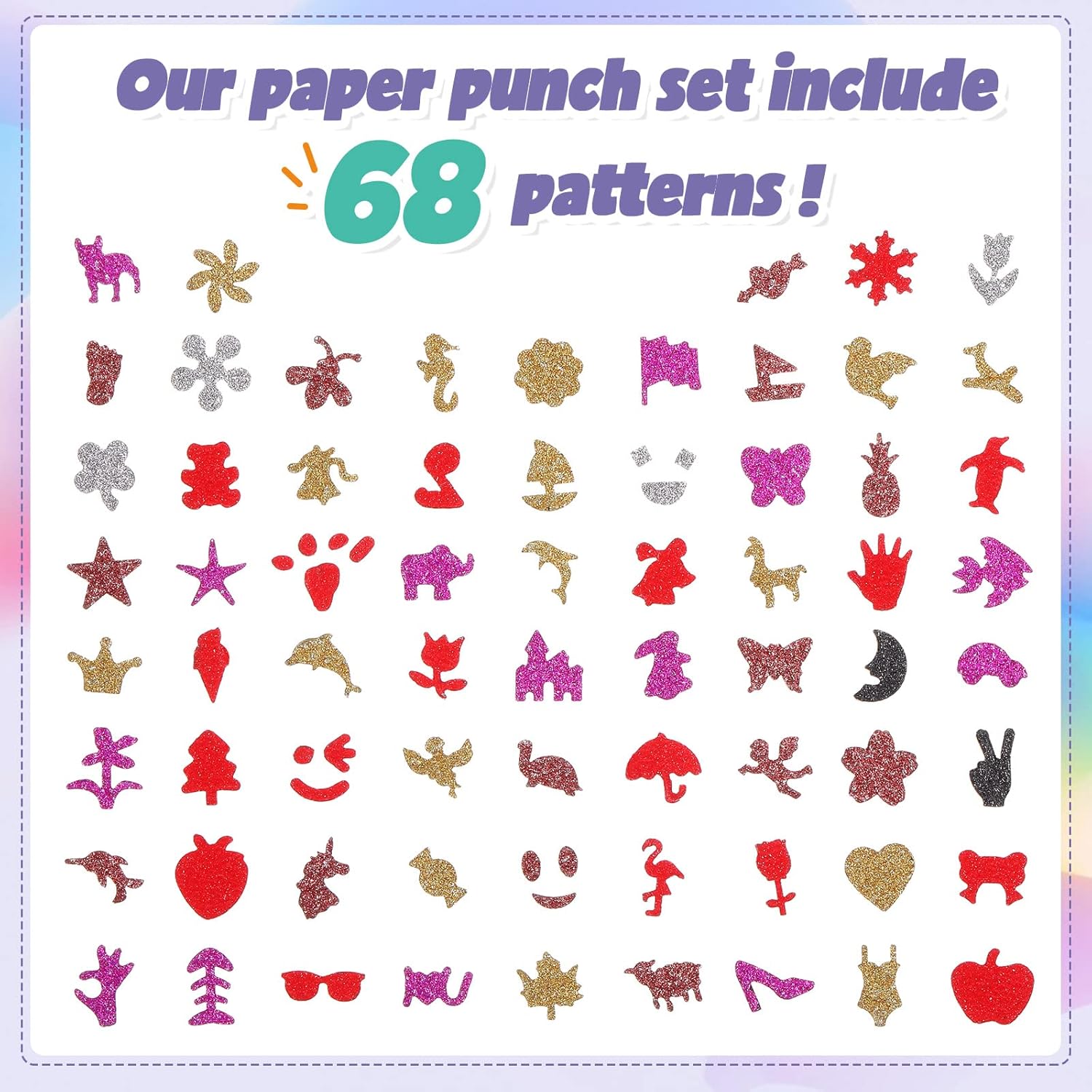 Geyee 68 Pieces Scrapbook Paper Punch Hole Punches Shape Mini Gift Card Punch Small Scrapbooking Shape Cutters for Nail Stamp Supplies DIY Craft Fun Projects, 68 Styles - Crafty Corner