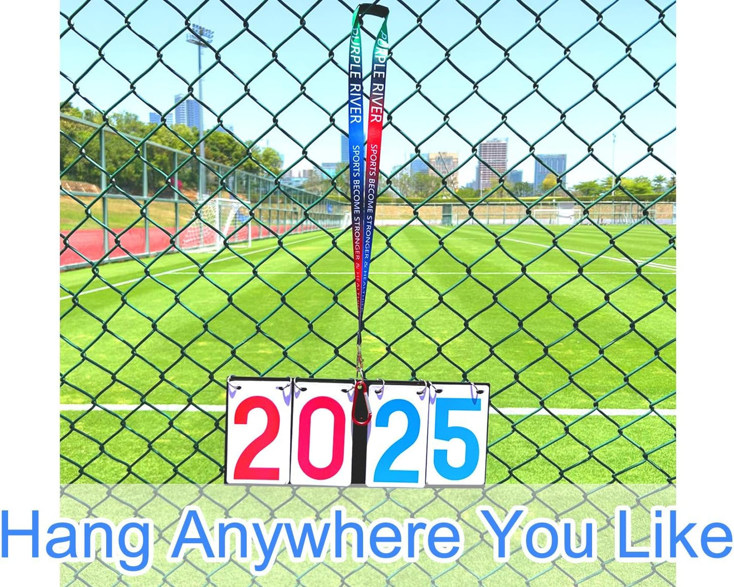 Purple River Portable Hanging Flip Scoreboard, Score Keeper for Baseball Volleyball Tennis Sports, Suit for Multiple Sports/Games Score Scenarios