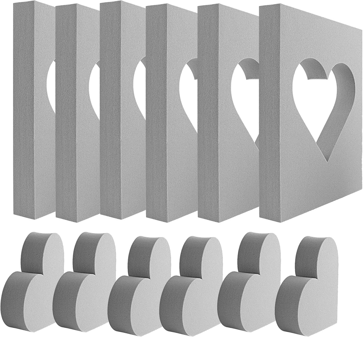 BAOFALI 6 Pcs Heart Cut Stamping Foam Grey Moldable Foam Stamps Plastic Dry Foam Stamp Pad Cut and Dry Foam Stamping Foam Block for Sculpture, Modeling, DIY Arts and Handicrafts Projects - Crafty Corner