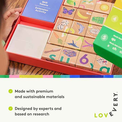 Lovevery Reading Skill Set, Learn to Read for Pre-K and Kindergarten, Fun Phonics Games and Books, Part 1