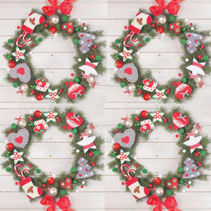 20-ct 13x13 Christmas Paper Decoupage Napkins, 3-Ply Servilletas Tissue Napkin for Dinner and Parties, Disposable Napkins (Wreath X)