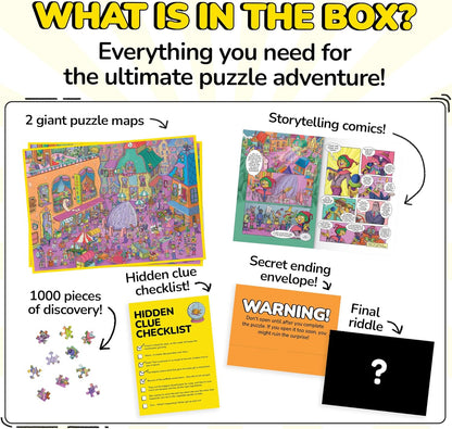 Odd Pieces Jigsaw Puzzles 1000 Pieces - Magic Mystery Story Secret Ending Puzzle - Perfect Game Night for Adults & Kids - Fantasy Sci-Fi City Theme (Shutterbug)