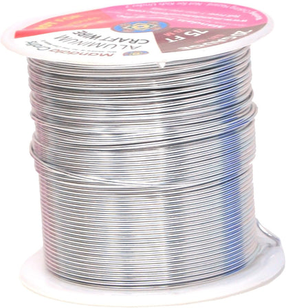 Mandala Crafts 20 Gauge Anodized Aluminum Craft Wire for Jewelry Making - 450 FT Colored Flexible Silver Copper True Blue Pink Ice Blue Green Wire - Bendable for Bonsai Armature Crafting Sculpting - Crafty Corner