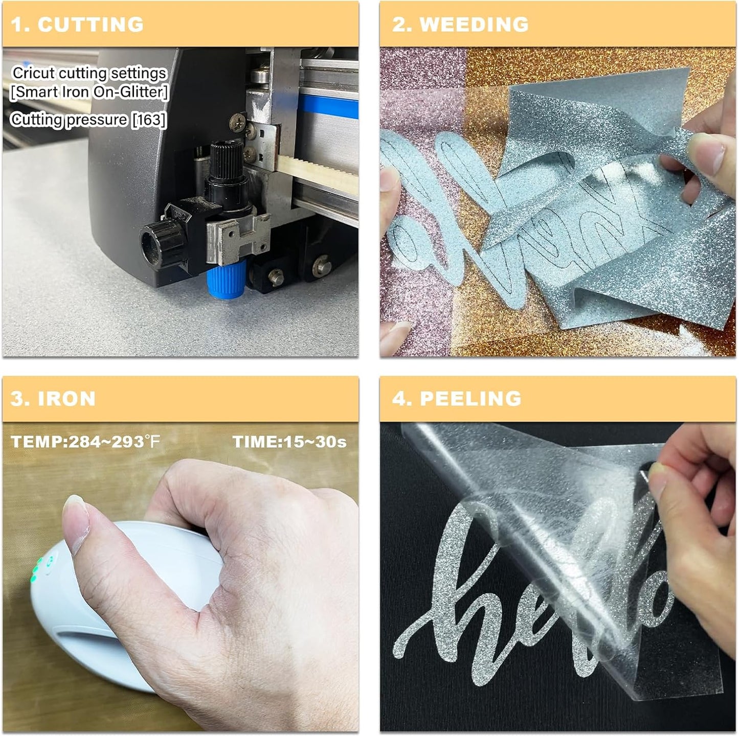 Glitter HTV Heat Transfer Vinyl Rolls- 10" x 8ft. Glitter HTV for Shirts. Iron on Vinyl and Heat Transfer Vinyl for All Cutters Machines. Easy to Cut & Weed Heat Vinyl Designs (Rouge Powder)